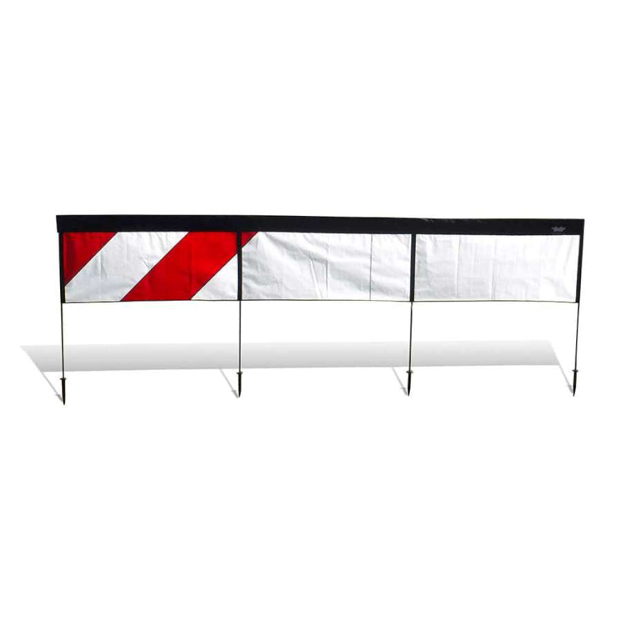 10.5 ft. Jump Over FPV Racing Air Gate in white and red with durable design set up on a racetrack, ideal for FPV racing.
