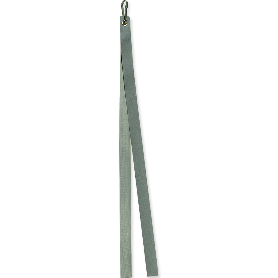 12 in. Reflective Tassel for Bike Flags with two bright strands, designed to enhance visibility and safety while cycling in low-light conditions.