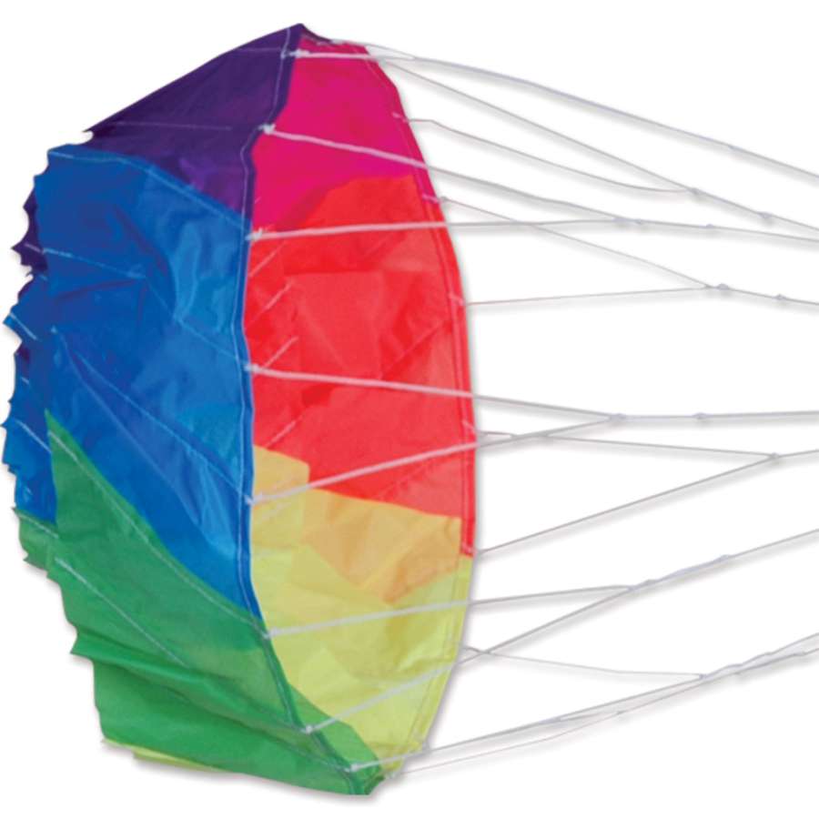 14 in. Dynamo - Neon spinning basket in vibrant colors displayed on a kite line, showcasing its mesmerizing spinning effect outdoors.