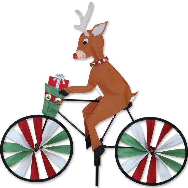 20 in. Bike Spinner - Reindeer with festive design, perfect for adding holiday cheer to your outdoor decor.