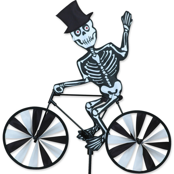 20 in. Bike Spinner - Skeleton with spooky design, perfect for adding Halloween or Fall charm to your garden.