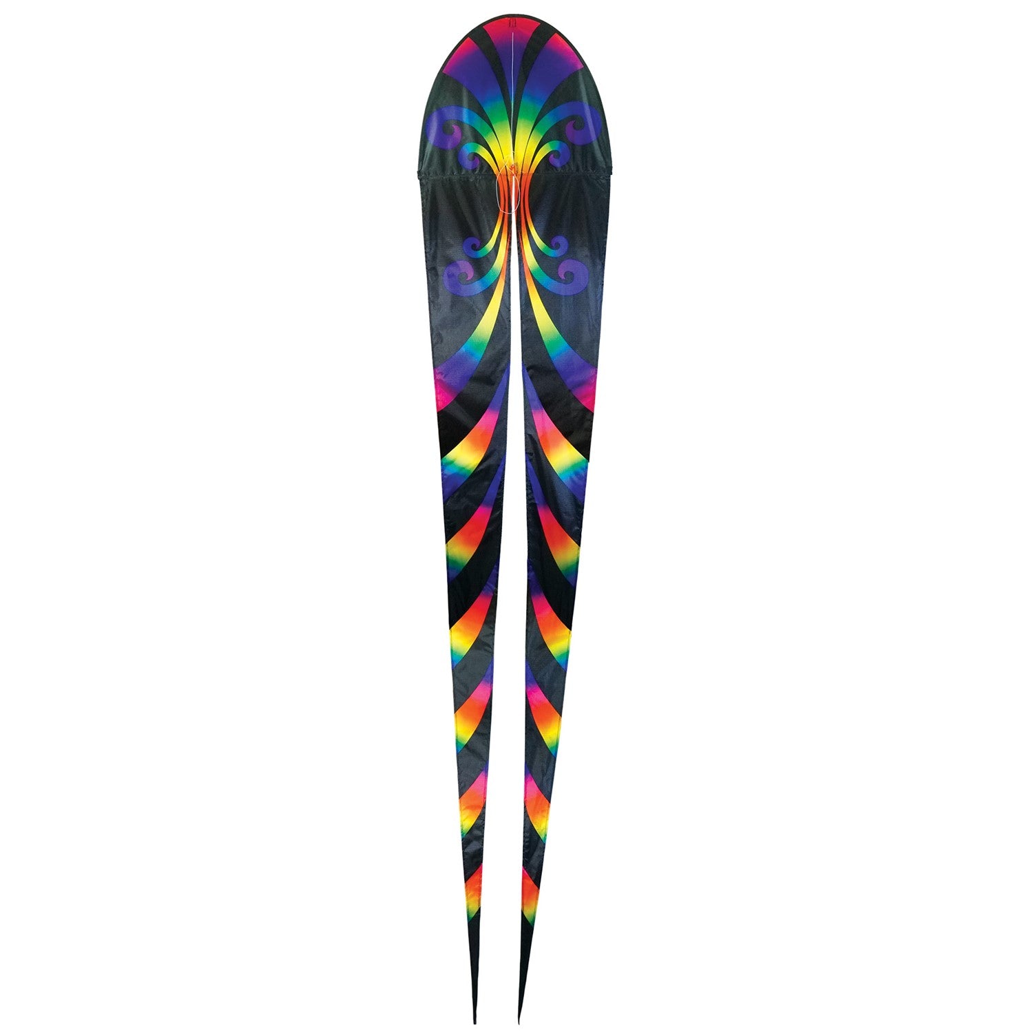 22" Aurora Dancing Dragon Kite with vibrant colors and flowing tails, soaring gracefully against a blue sky, ready for outdoor adventures.