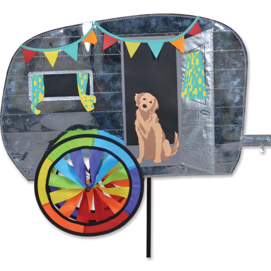 22 inch Vintage RV decorative piece with intricate detailing in vibrant colors displayed indoors, capturing a nostalgic travel theme.
