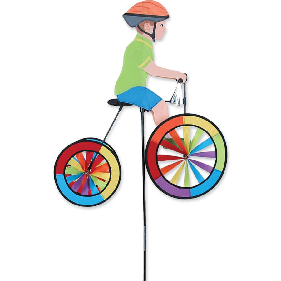 25 in. Tricycle Spinner with bright colors and shiny tassels on handlebars, ready for children to enjoy outdoor play.