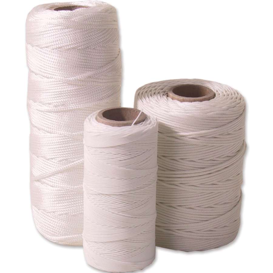 250Lb/500 Ft/Braided Polyester Kite Line coiled neatly on a spool, ideal for kite flying enthusiasts seeking strength and reliability.