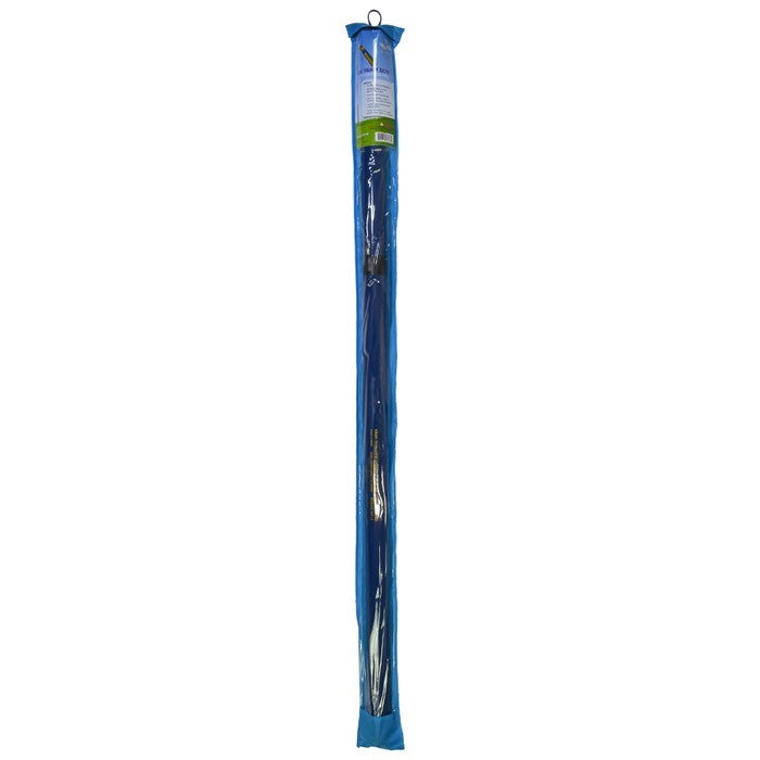 26' Heavy Duty Telescoping Pole for flags, made from reinforced fiberglass, shown extended with a flag flying in the breeze.
