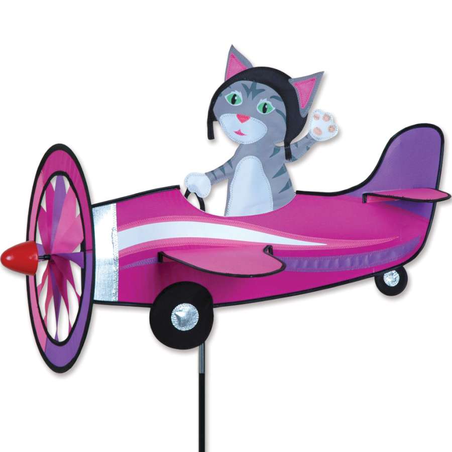 Vibrant 27 in. Pilot Pal Spinner featuring a whimsical aviator animal character, spinning in a sunny garden setting.