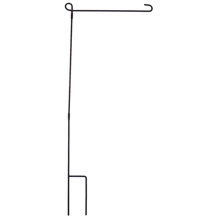 Visualize the 3 Piece Garden Flag Pole: a sturdy metal pole that breaks down into three sections for easy carrying, designed to hold 12 x 18-inch decorative flags outdoors.