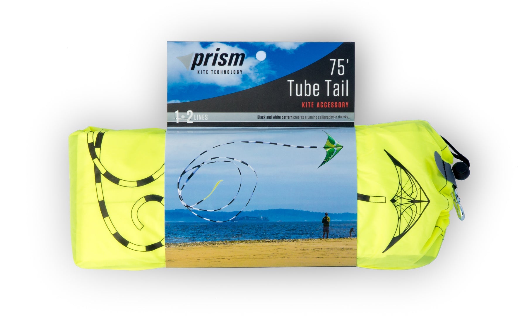 Black & White Tube Tail with high-contrast inflating design and smooth tubular motion for clean, dramatic kite displays.