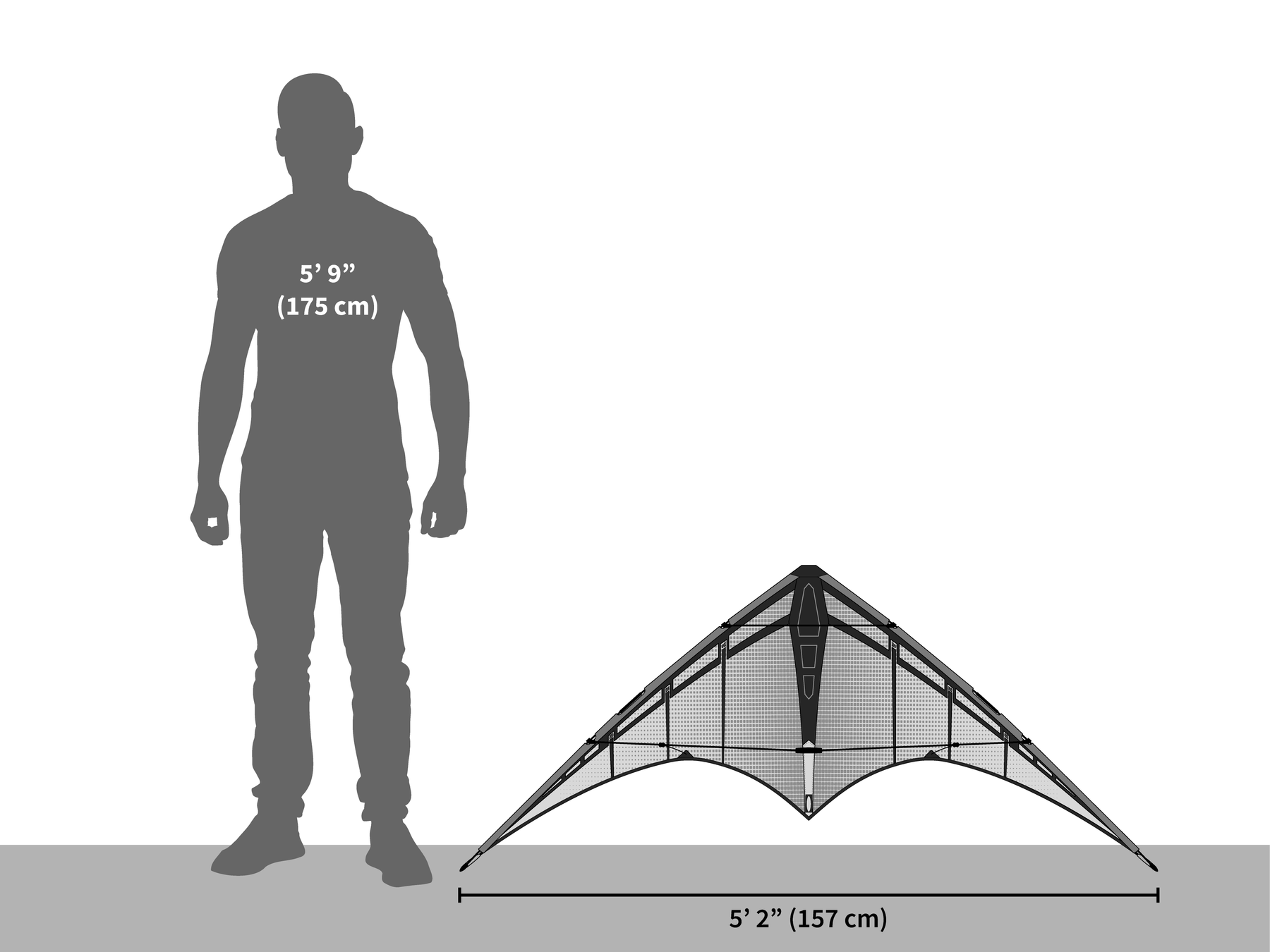 Prism Jazz 2.0 Stunt Kite Size Comparision