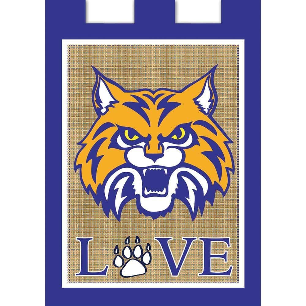 Love Kentucky double applique banner flag 29x42 with state heart motif, bluegrass accents, reinforced pole pocket and stitched hem ready for porch or yard display on a flag pole.