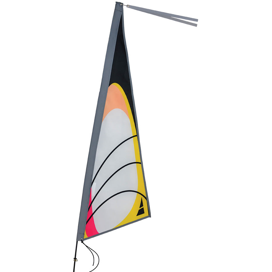 Apex Bike Flag - Neon Swoosh measuring 12x39 inches with vibrant colors, mounted on a bike for enhanced visibility in outdoor settings.
