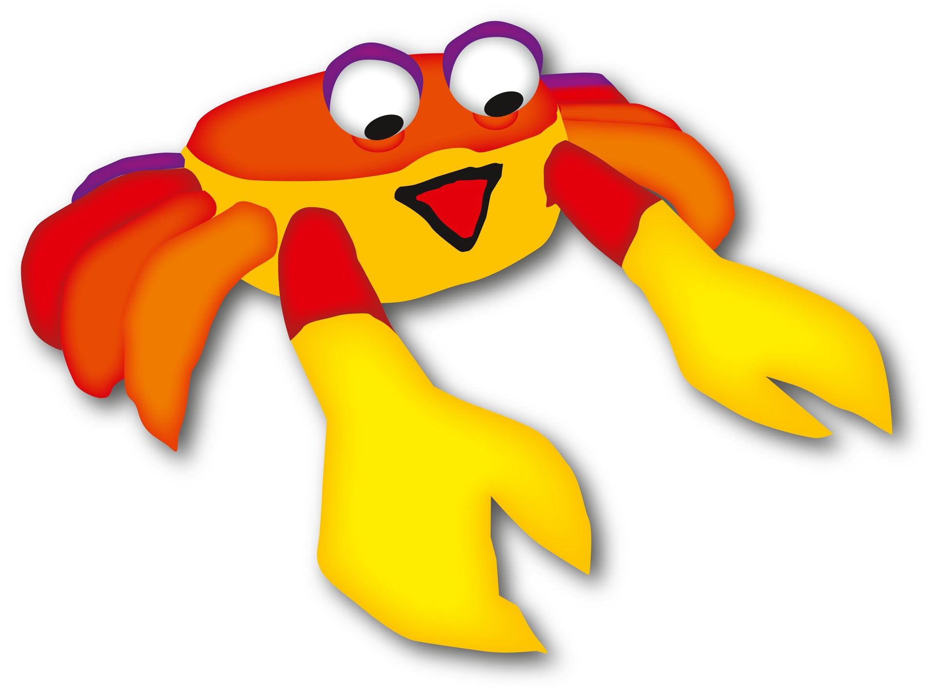 Large bouncing crab kite accessory with sunset colors designed to hop and move in the wind for playful beach and lawn displays.