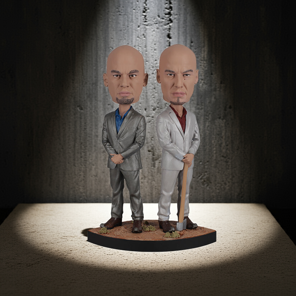 Breaking Bad - The Cousins Bobblehead depicting Leonel and Marco Salamanca, with detailed expressions and outfits, ideal for collectors.