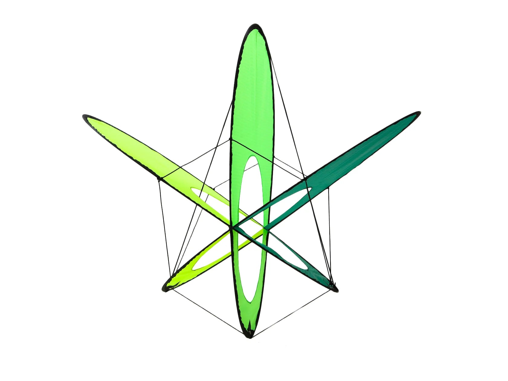 Compact box kite with unique trick-flying capabilities, stable flight characteristics, and no-assembly convenience for fun anywhere.