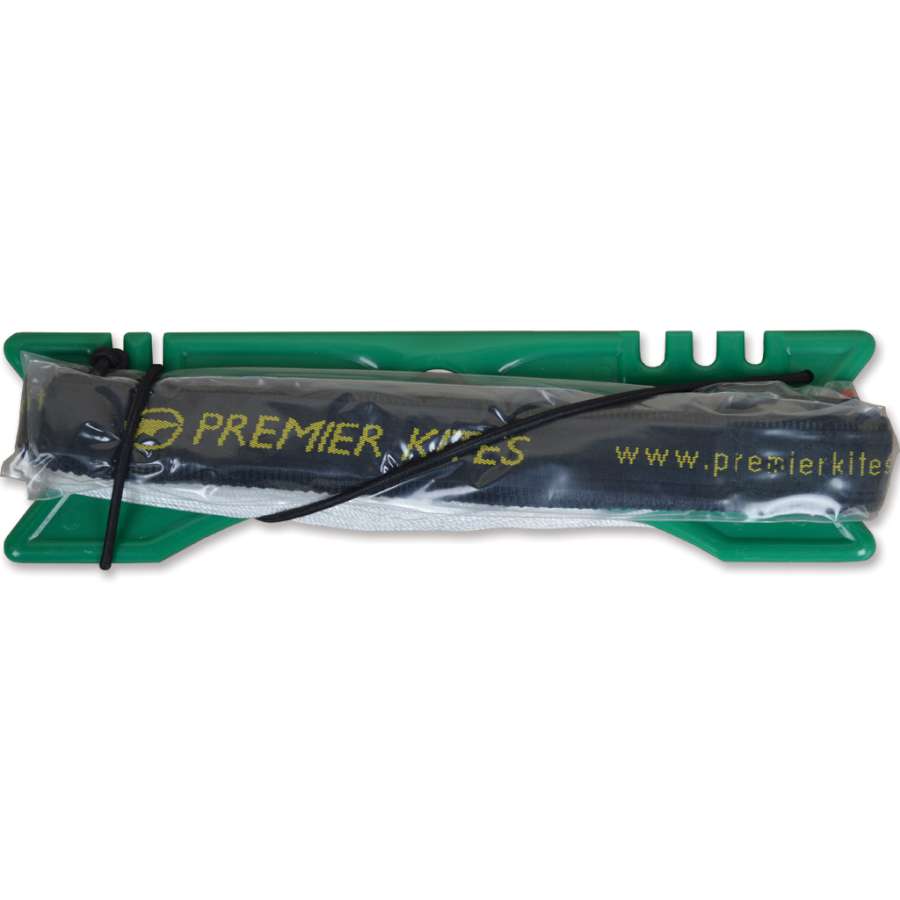 Extracto 65 lb. Dacron Kite Line, 80 feet long, neatly coiled in a lightweight winder designed for easy transport and storage.