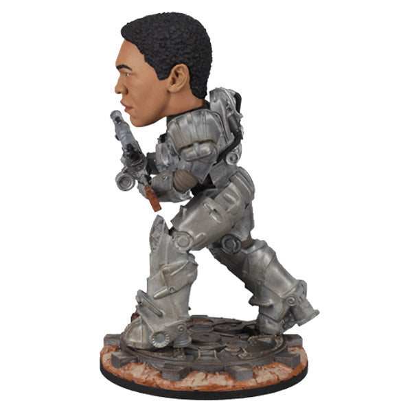Fallout: Max in Power Armor bobblehead showcasing intricate details, featuring a character in T-60 armor with weapon, perfect for collectors.