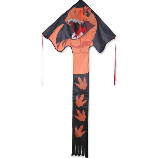 Large Easy Flyer Kite - Tyrannosaurus with dynamic design, perfect for stable flying in winds from 5 to 18 mph.