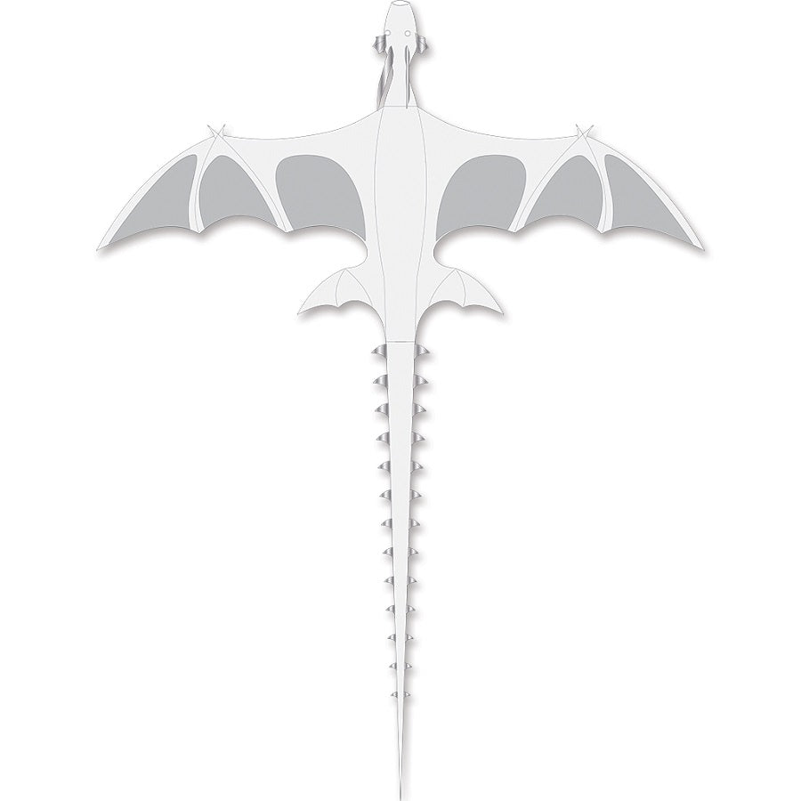 Giant Dragon Kite with a wingspan of 14.5 feet, featuring vibrant details like an open jaw and black beard, soaring against the sky.