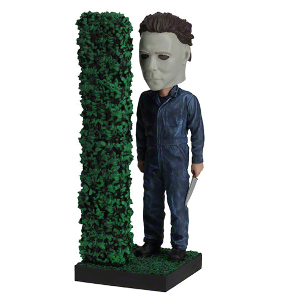 Halloween - Michael Myers Hedge Bobblehead featuring Michael Myers in iconic mask and jumpsuit, standing on a solid base for display.