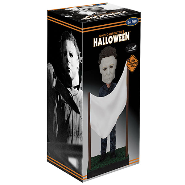 Halloween - Michael Myers in a Clothesline Bobblehead showcasing the iconic horror character mid-action, crafted with premium details on a decorative shelf.