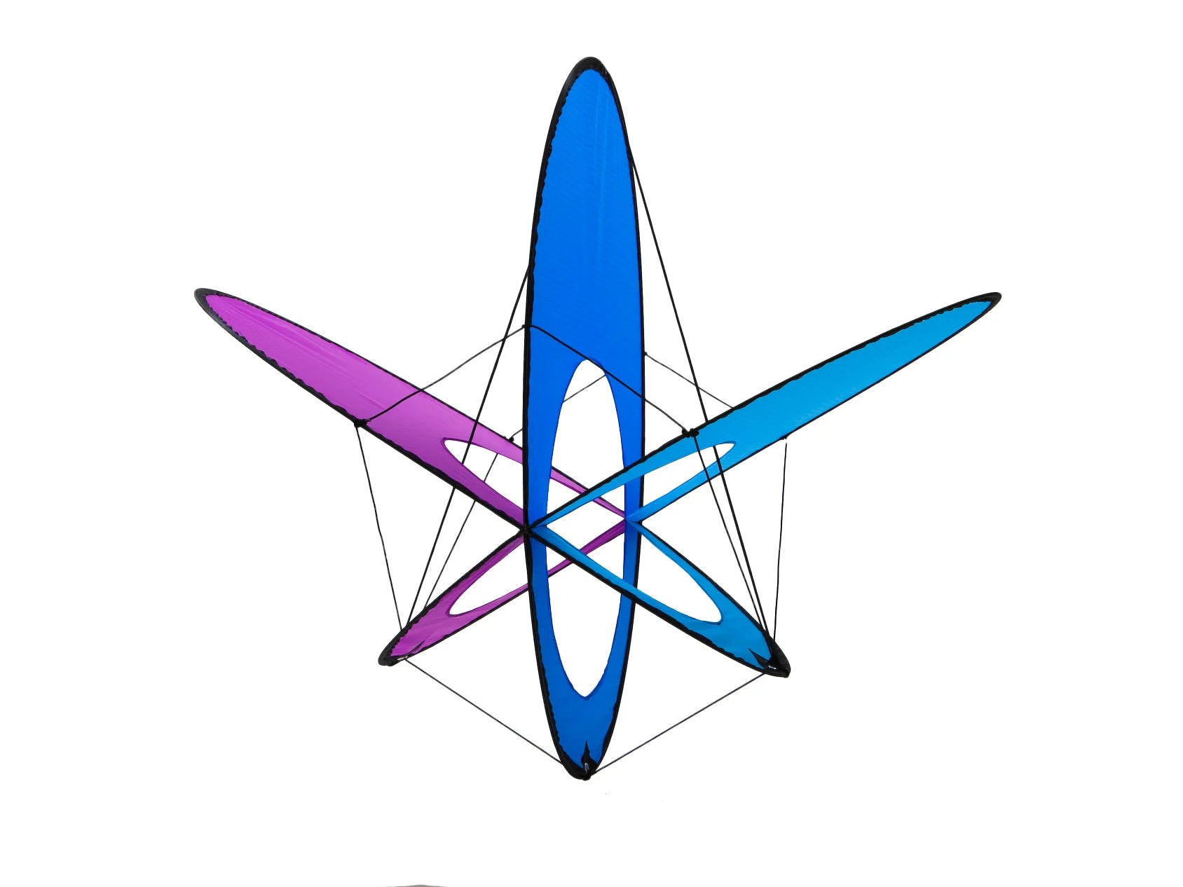 Compact box kite with unique trick-flying capabilities, stable flight characteristics, and no-assembly convenience for fun anywhere.