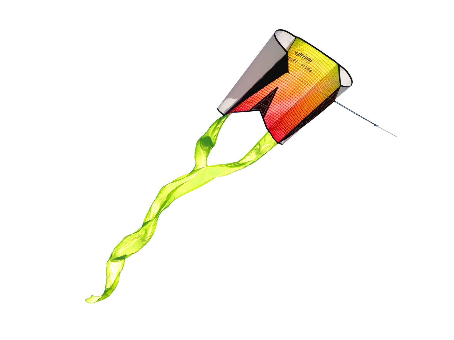 Prism Pocket Flyer single-line kite with all-fabric design, built-in tail, and included flying line, sized for easy travel and beginner-friendly flying.