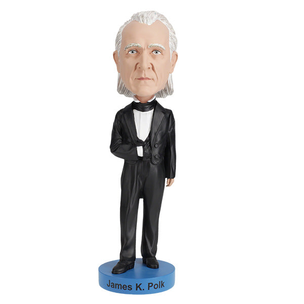 James K Polk Bobblehead featuring fine detailing and vibrant colors, showcasing the 11th President of the United States in an upright pose.