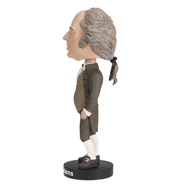 John Adams bobblehead standing 8 inches tall, intricately designed with detailed features, making it a unique collectible honoring the 2nd U.S. President.