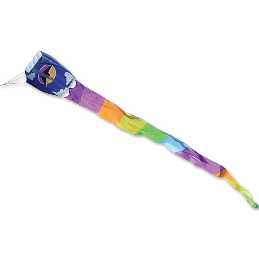 Killip Foil Kite 90 soaring high in a clear blue sky, displaying colorful ripstop polyester design for exceptional outdoor fun.