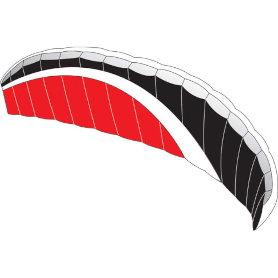 Kite Boarding Trainer with Spectr measuring 82 x 23 inches, showcasing bright colors while in flight against a blue sky.