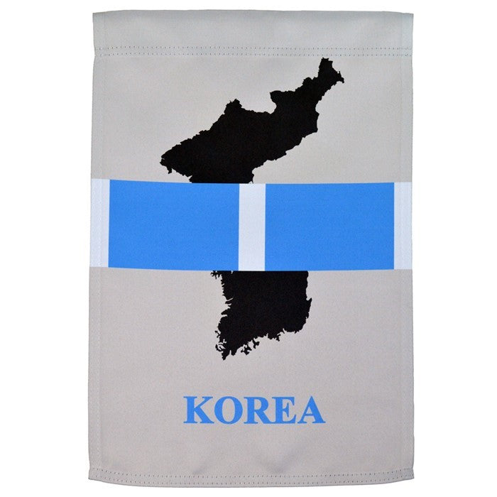 Korea Veteran Lustre Garden Flag, 12x18 inches, featuring double-sided design honoring Korean War veterans in a garden setting.
