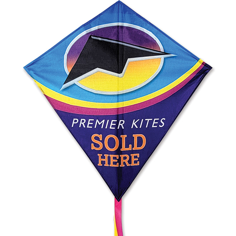 Medium Quick Order Kite Package with 59 colorful kites displayed together, showcasing various designs ideal for outdoor fun and retail settings.