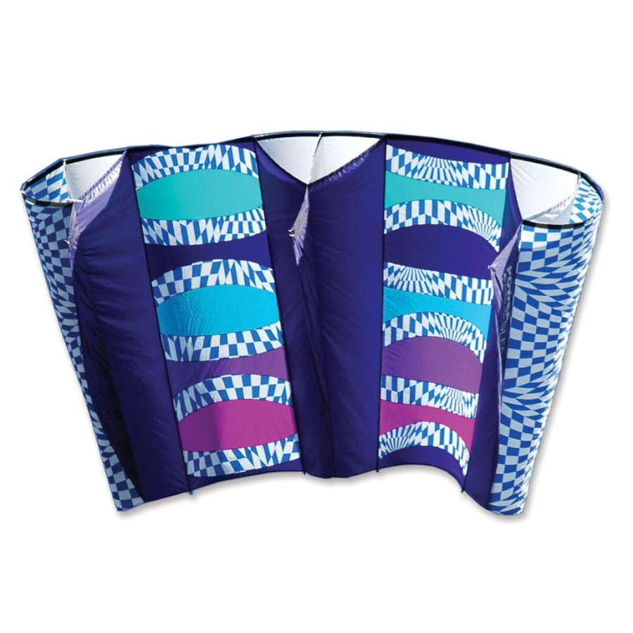 Mega Power Sled 81 kite, large 178x83 inches, colorful ripstop polyester design soaring against a clear blue sky.