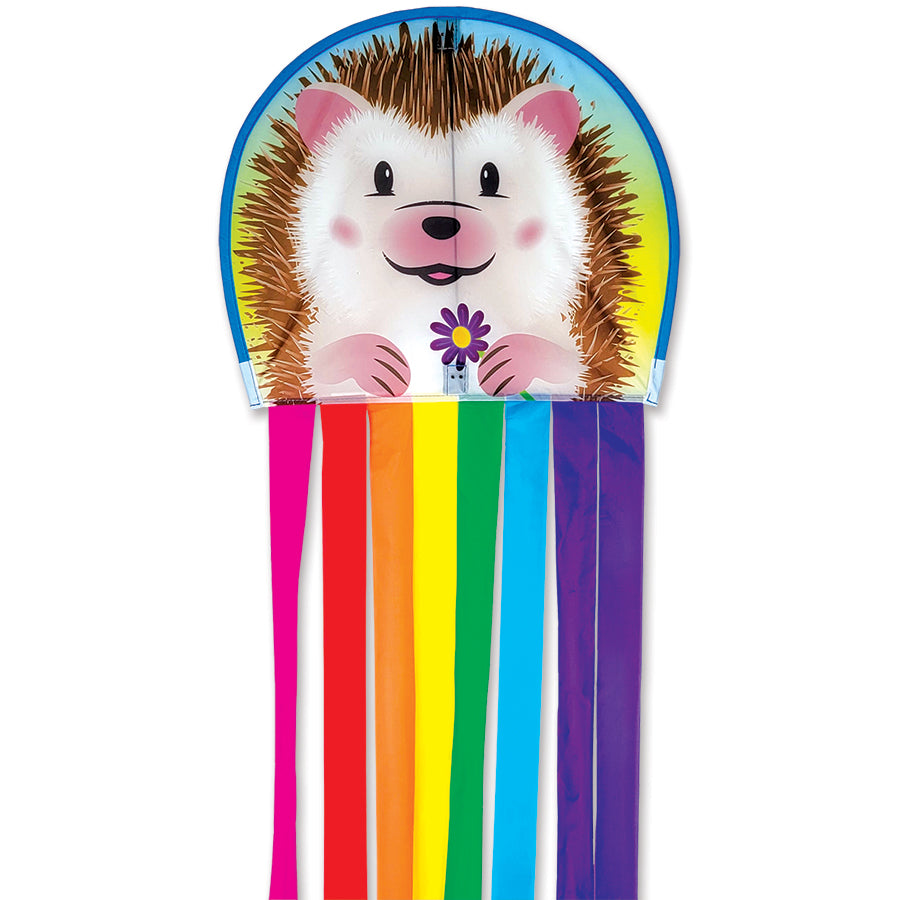 Octopus Kite - Hedgehog soaring in the sky, showcasing colorful tails against a bright blue background, perfect for outdoor family fun.