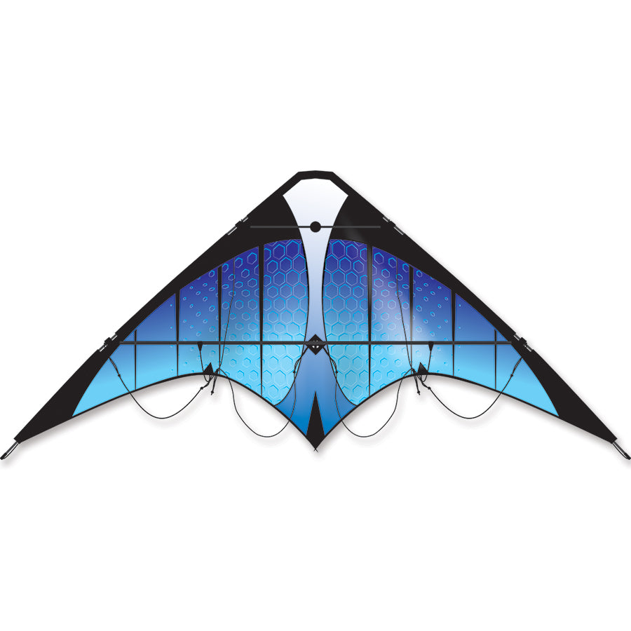 Osprey Sport Kite measuring 60x26.5 inches, featuring a lightweight fiberglass frame and vibrant ripstop polyester fabric flying in the sky.