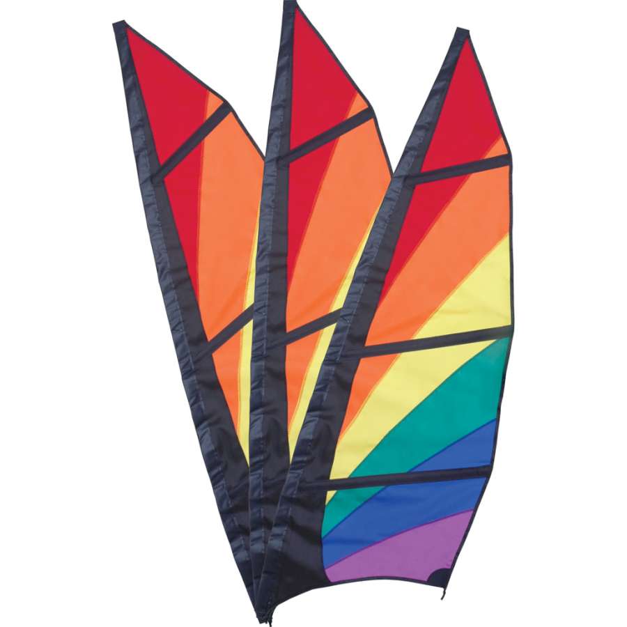 9.5 ft. Rainbow Wind Generator Replacement Blades showcasing vibrant colors, mounted on a wind generator in an outdoor setting.