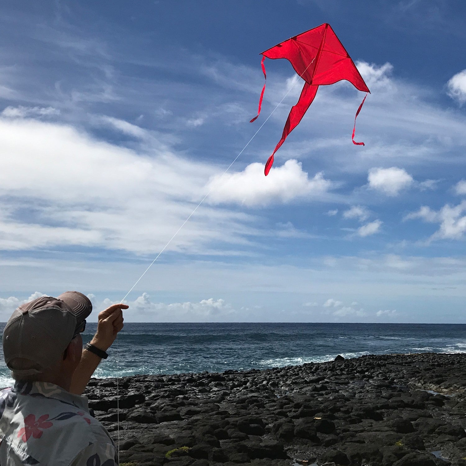 The Red Colorfly 43" Fly-Hi Kite is a vibrant red kite made for effortless flying in a variety of wind conditions, ideal for beginners and families.