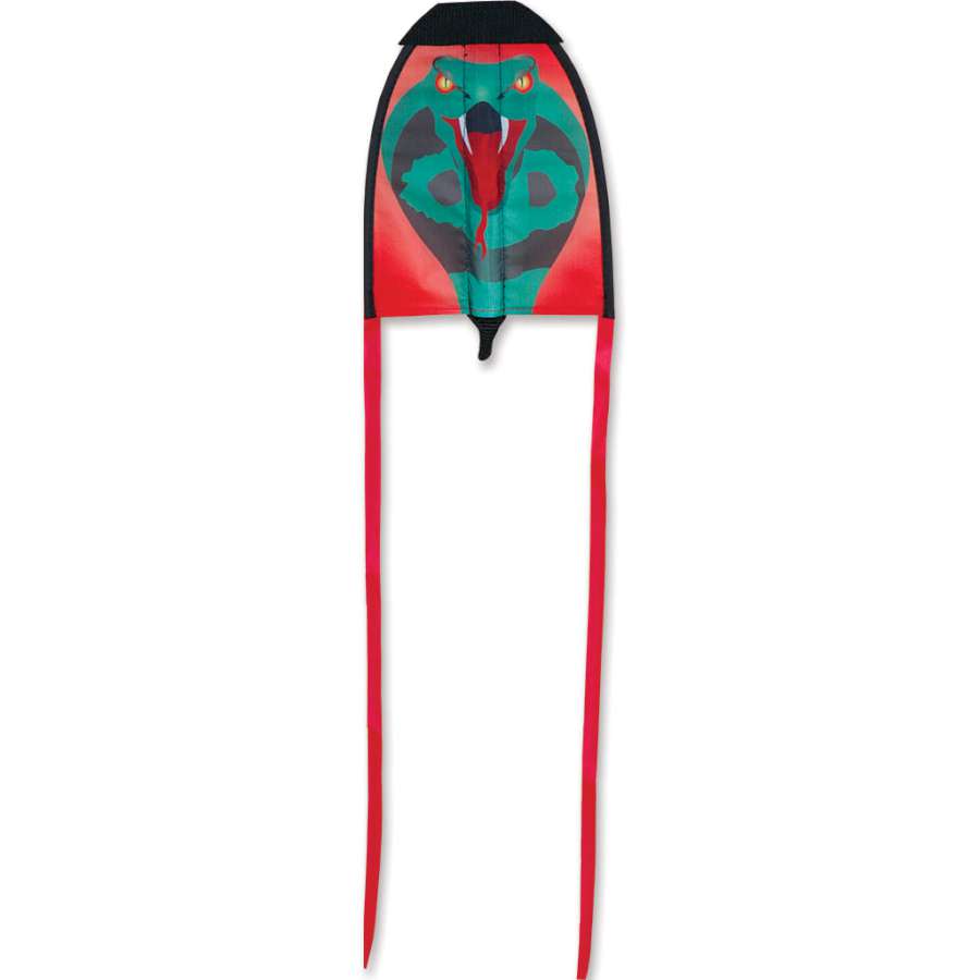 Sling Glider - Cobra kite soaring in a clear blue sky, designed for light winds, showcasing vibrant colors and aerodynamic design.