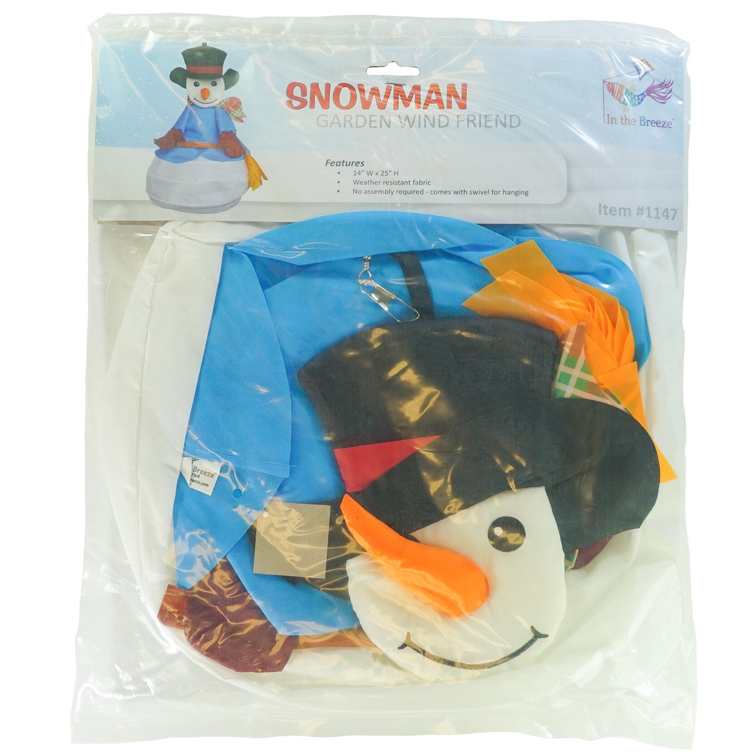 Adorable Snowman Wind Friend featuring a 3D design, displayed outdoors, creating a festive atmosphere for winter holidays.
