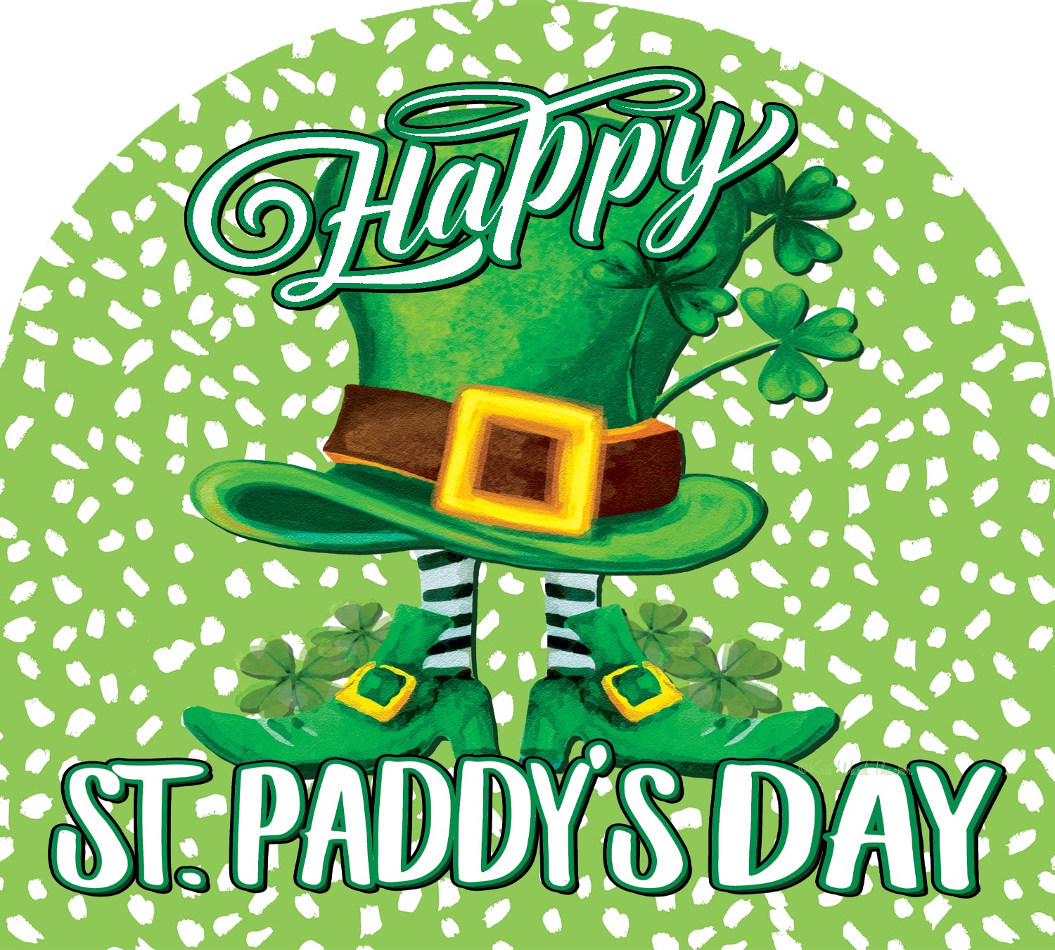 St. Patrick’s Day Arbor Mate panel featuring a green leprechaun hat design, sized 9.25 x 7.5 inches for interchangeable outdoor garden décor.