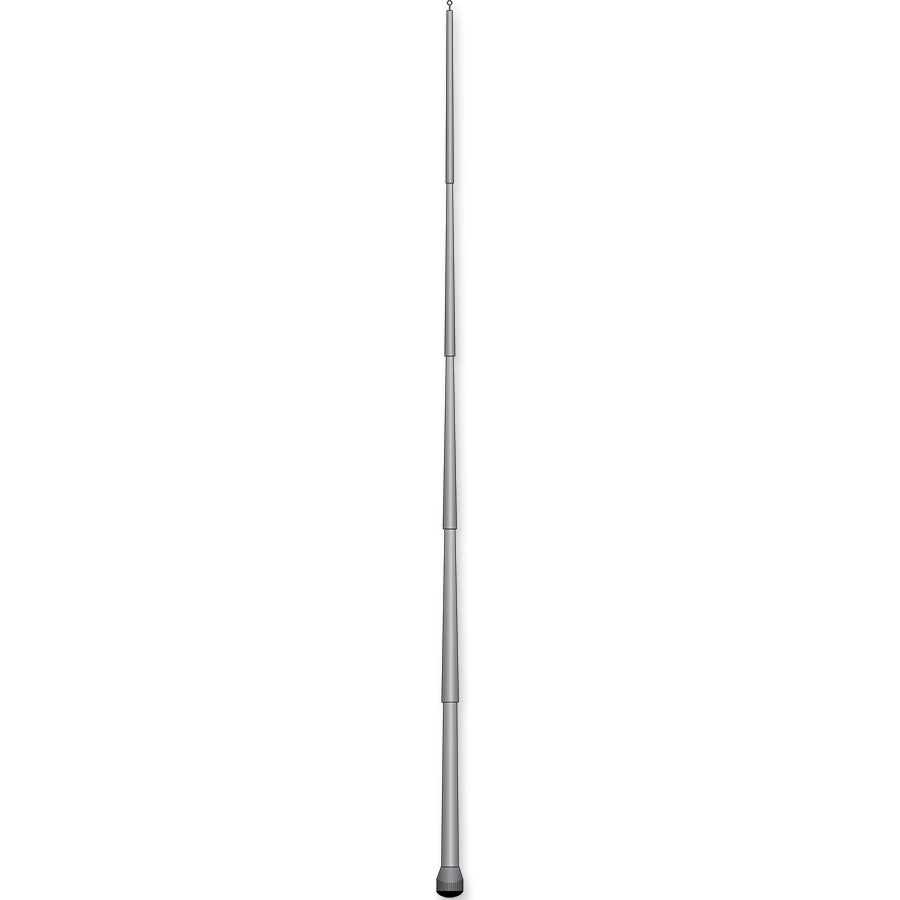 19-foot Stacking Windsock Pole with six sections and metal collars shown standing outdoors, ready for windsocks and banners.