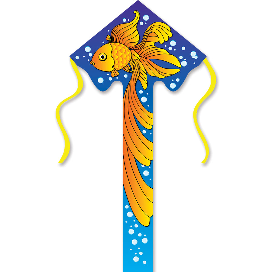 Super Flier Kite - Fancy Fish design soaring in the sky, featuring a 46x90 inch size, perfect for any outdoor adventure.