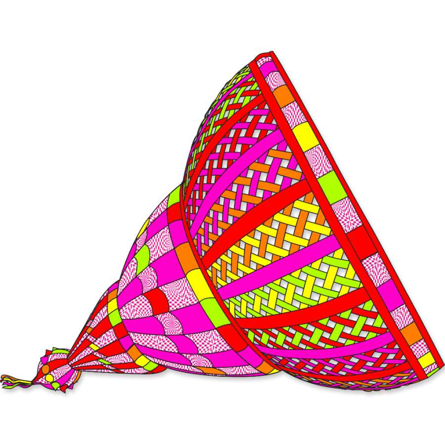Super Mega Mesh Bowl kite featuring vibrant ripstop polyester in a bright outdoor setting, measuring 25 x 35 ft for optimal flying.