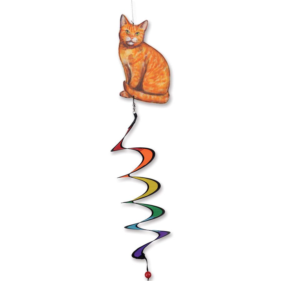 Twister - Ginger Cat figurine, standing 12 inches tall, depicting a delightful ginger cat in a playful twist, ideal for home decor.