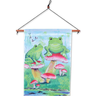 1/2 in. Wall Art Hanger made from natural hardwood with braided cord displayed in a stylish indoor setting.
