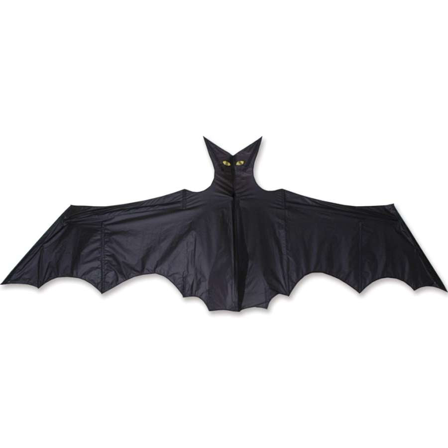 11 ft. Flapping Bat Kite in mid-flight, displaying its flapping wings against a clear blue sky, designed for outdoor fun and excitement.