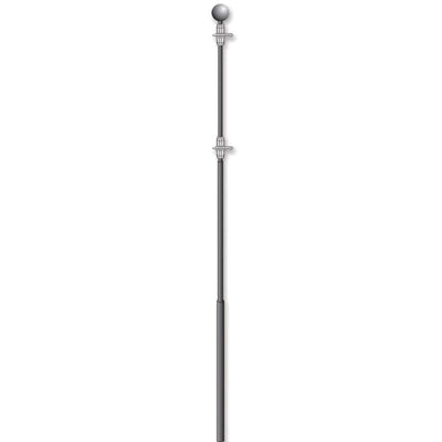 13 ft. Deluxe Flag Pole with chrome finial, displaying a vibrant flag gracefully rotating in the breeze, perfect for outdoor celebrations.