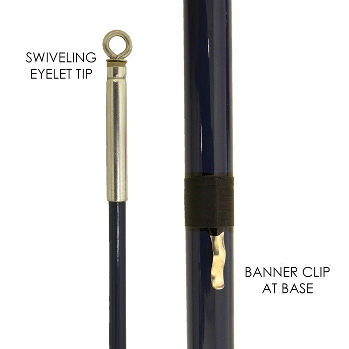 16' Heavy Duty Telescoping Pole made from durable fiberglass displayed in a garden setting, showcasing its stability and height for flags.