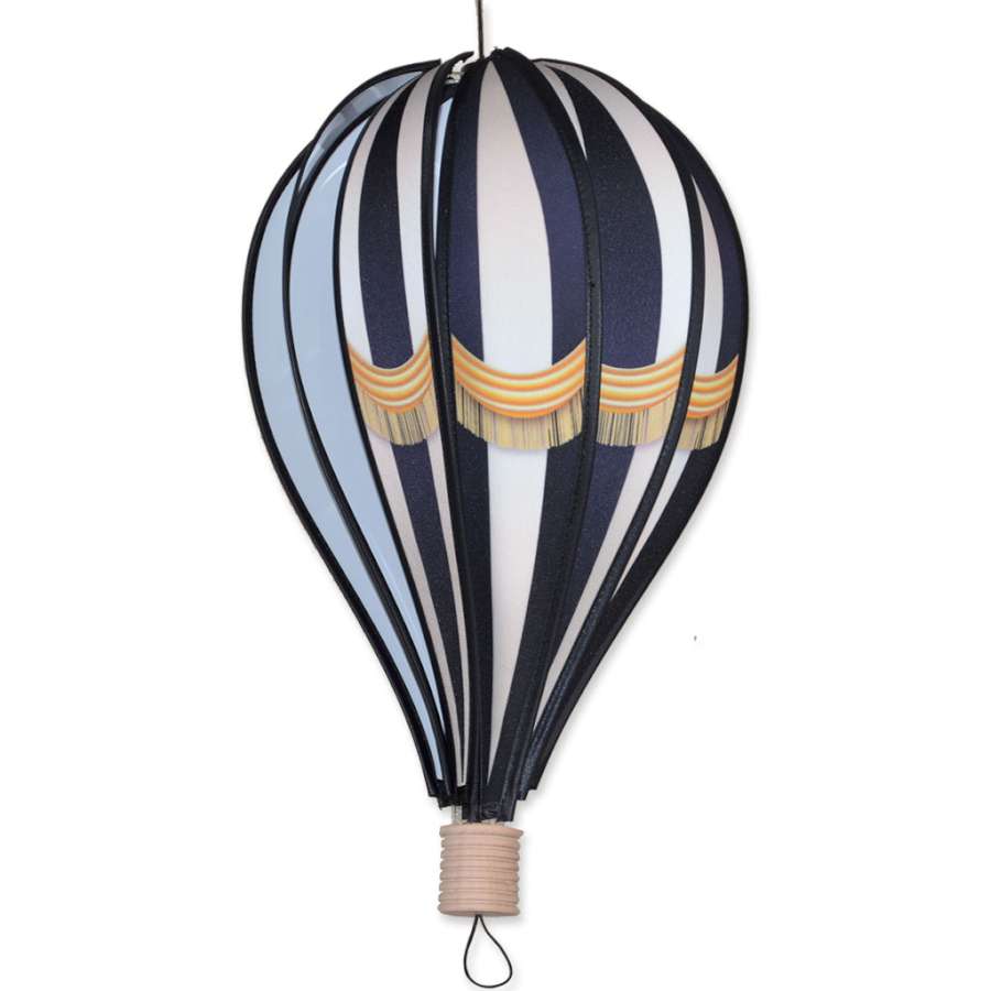 18 in. Hot Air Balloon - Victorian garden ornament, displaying colorful patterns, gently spinning in the outdoor breeze.